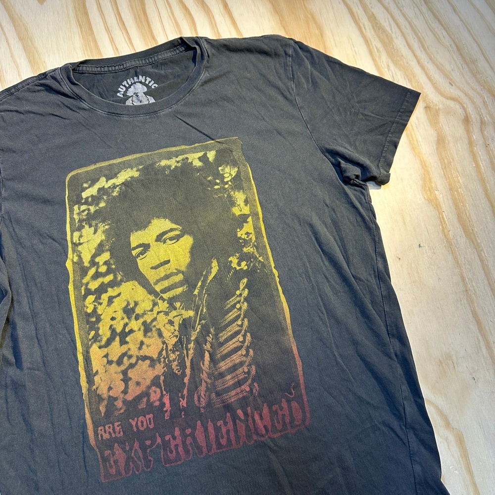 Lucky Brand Mens M Charcoal Gray Jimi Hendrix Are You Experienced Graphic Tee